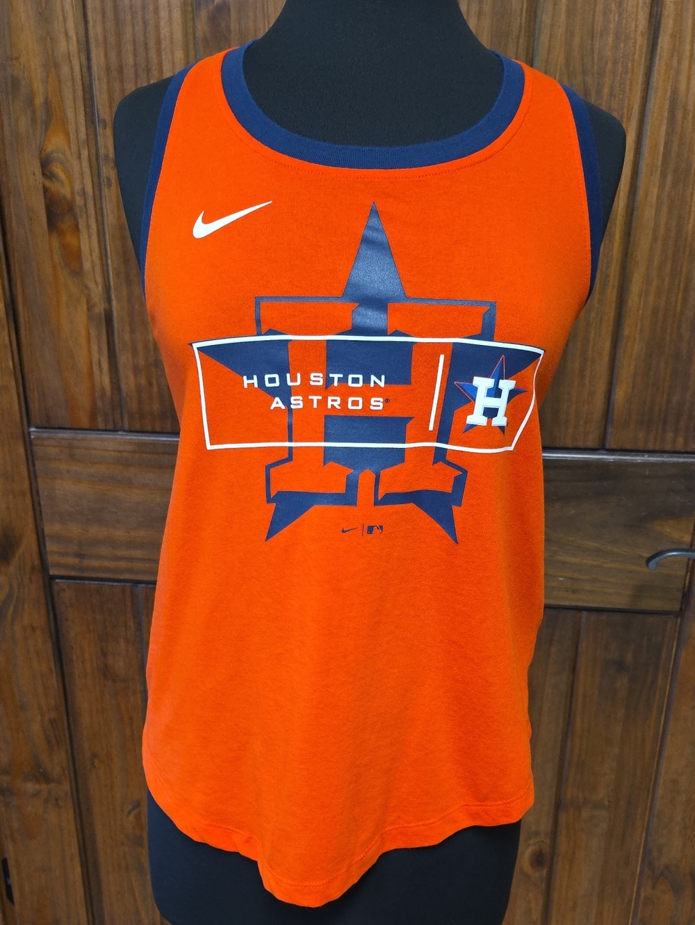 Nike Orange Houston Astros Sleeveless Graphic Tank - Size S